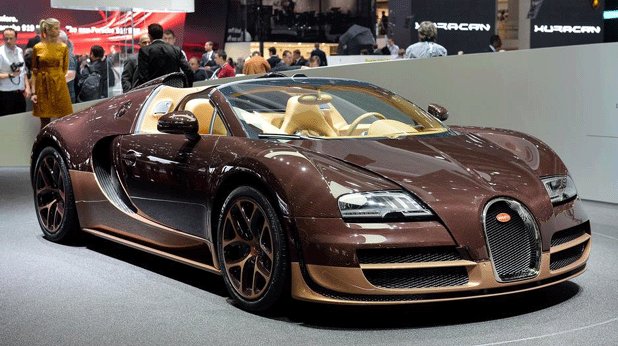 Bugatti Veyron Grand Sport Vitesse Rembrandt
Това е четвъртата от общо шест специални версии на Veyron, като всяка една серия е вдъхновена от важна фигура в историята на марката. Rembrandt получава името на сина на Еторе Бугати, който се е занимавал с изкуство и който е създател фигурката на слона, станал орнамент, отличаващ Bugatti Type 41 Royale от другите луксозни лимузини. Серията ще е от три автомобила, всеки на цена 2,18 милиона евро. Тази версия е дериват на роудстърът Grand Sport Vitesse с мощност 1200 конски сили и се отличава основно по оцветяването.