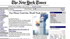 Онлайн изданието на "Ню Йорк Таймс" от една паметна дата - 11 септември 2001 г.