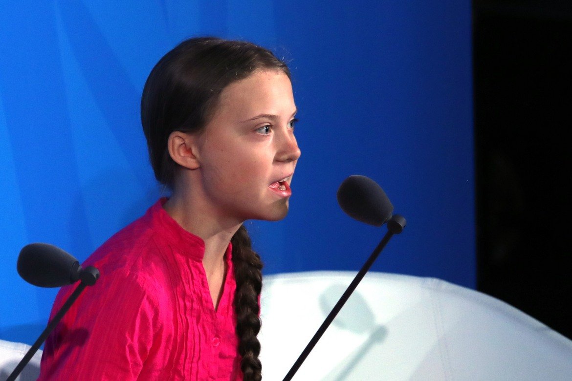 16-годишната екоактивистка говори пред Общото събрание на ООН