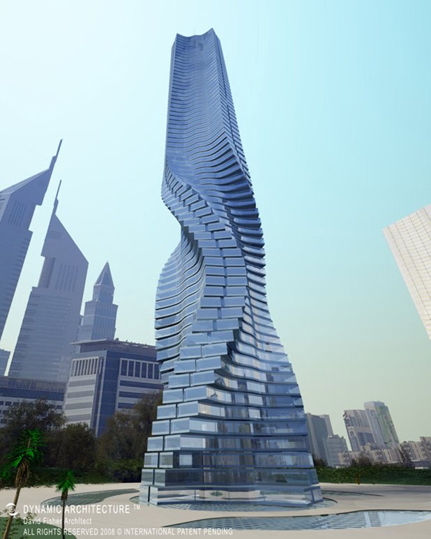 Въртящата се кула в Дубай променя формата си и никога не изглежда по един и същ начин в два различни дни