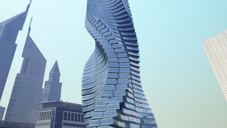 Въртящата се кула в Дубай променя формата си и никога не изглежда по един и същ начин в два различни дни