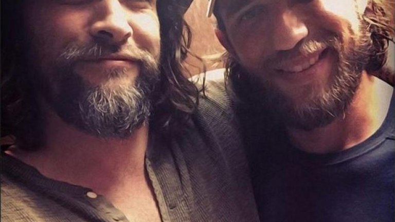 Джейсън Момоа (Кал Дрого) с бейзболиста Медисън Бумгарнър през февруари 2015-а