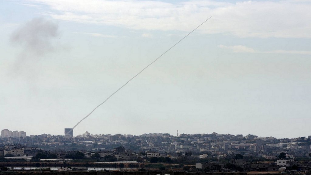 A_rocket_fired_from_a_civilian_area_in_Gaza_towards_civilian_areas_in_Southern_Israel