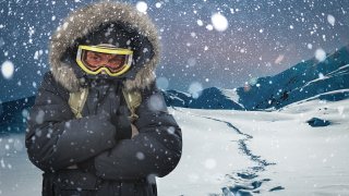 турист, студ, зима, планина, замръзване, студуване, зима, турист в планината