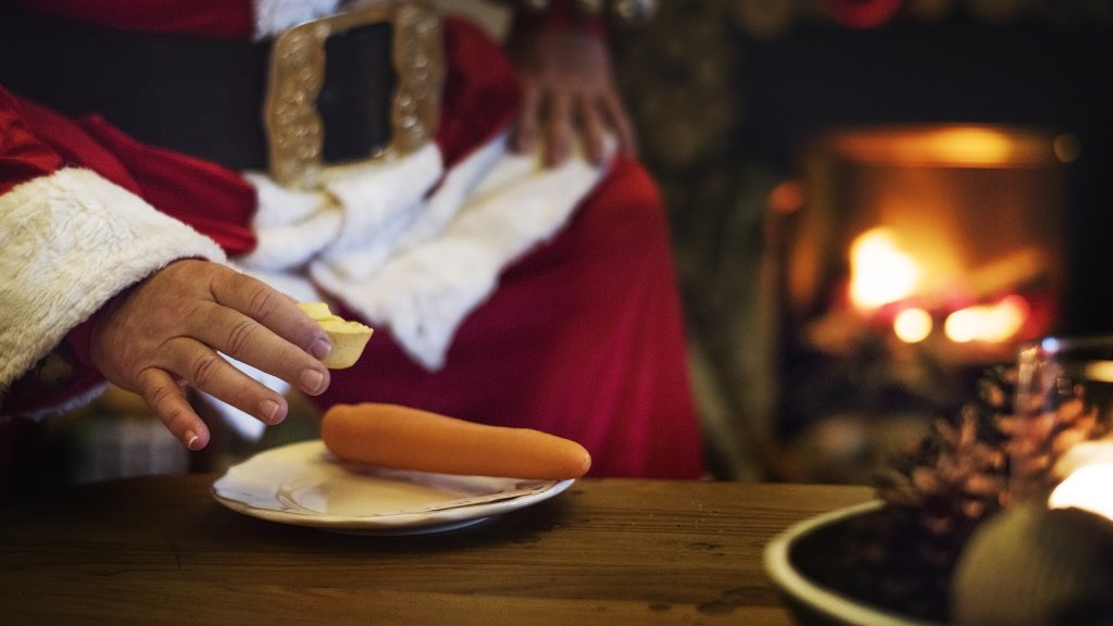 Santa Claus with snack