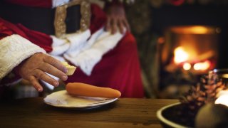 Santa Claus with snack