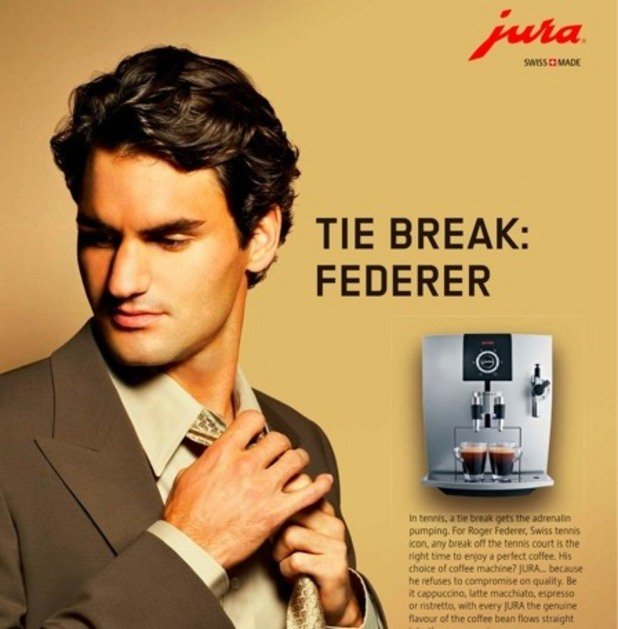 Играта на думи и асоциацията с тенис профила на Федерер е доста успешна...