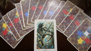 Tarot Death Card Left At Sniper Shooting