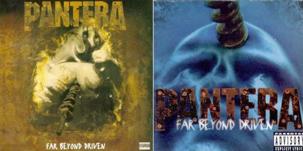 Албумът на Pantera, Far Beyond Driven (1994)

Дрелка, която пробива анус е проблем. Дрелка, която пробива череп - не. Изображението на седмия студиен албум на Pantera съдържа толкова неприемлива картина, че обложката с пенетрацията е заменена бързо от такава, в която бургия, която пробива череп. 