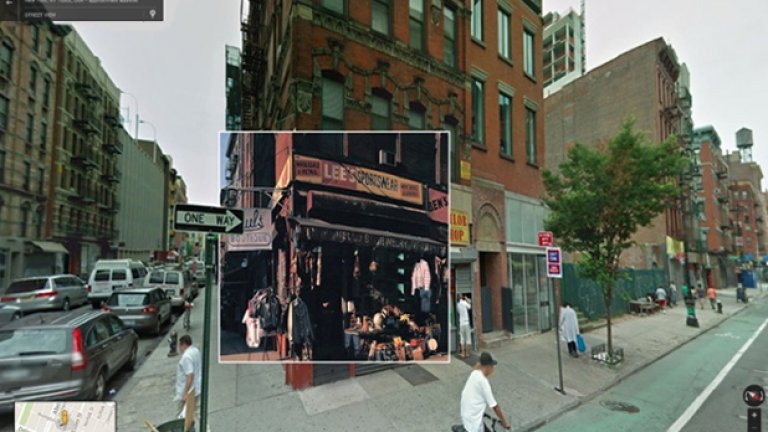 Paul's Boutique на Beastie Boys. Магазин за дрехи през 1989 в нещо, което сега е по-изискан район на ъгъла на Лъдлоу и Ривингтън в долен Ийст Сайд, Ню Йорк.