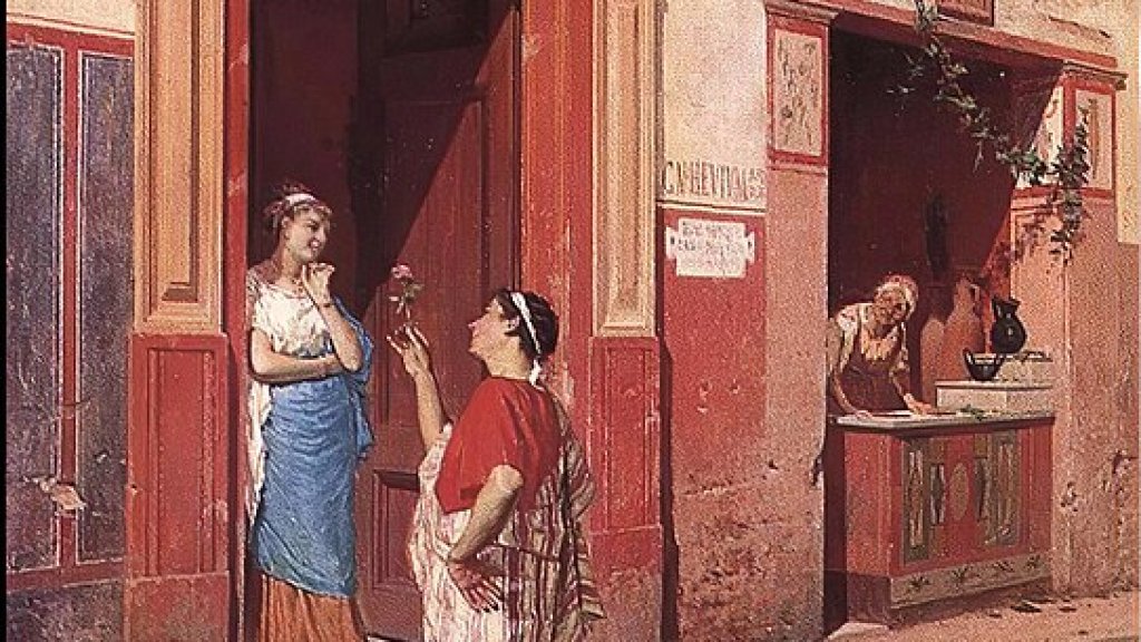 543px-Pompeii_Street_Scene_by_Luigi_Bazzani,_before_1927