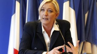 Marine Le Pen, France's National Front leader, speaks during a news conference the day after the first round of local elections at the party headquarters in Nanterre