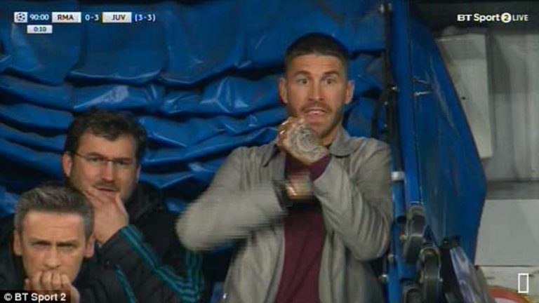 Серхио Рамос бе забелязан на входа на тунела, заради което може да получи още един мач наказание и да пропусне първия полуфинал в Шампионската лига