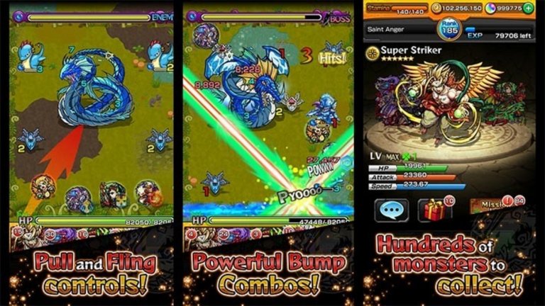 1. Monster Strike
Ако случайно все още не сте се сблъскали с нея, Monster Strike може би най-лесно може да се опише като кръстоска между Pokemon и Angry Birds. От поредицата на Nintendo е взета идеята за колекциониране на симпатичните чудовища, докато аркадната класика на Rovio дава облика на битките, при които изстрелвате героите си като с катапулт. Разработена от японската компания Mixi, играта бе най-печелившото мобилно заглавие за 2016 г. с повече от 1.3 милиарда долара приходи. Дневните приходи възлизат на около 4.2 милиона долара. Както обикновено, успехът идва от микротранзакциите, които позволяват да платите за повече чудовища в отбора ви, да играете мисии без да чакате и да се сдобиете с някои от най-могъщите и редки герои.