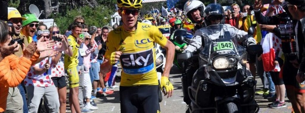 На носителя на жълтата фланелка му се наложи да тича в 12-ия етап, след като велосипедът му се счупи.