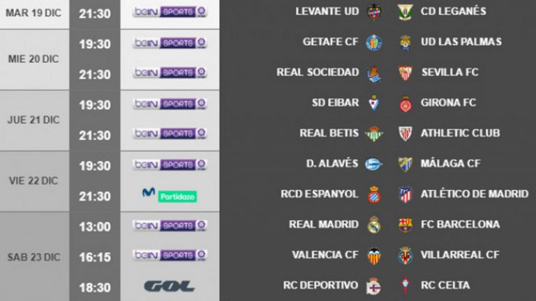 Ел Класико на "Бернабеу" ще се играе на 23 декември от 14:00 ч. българско време.