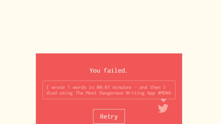 The Most Dangerous Writing App е приложение, предназначено за писатели с висок адреналин, защото трие всичко, написано дотук, ако се замислите дори и за 5 секунди