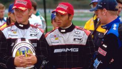 Хамилтън и Розберг като съотборници в картинга - през 2000 година те карат за TeamMBM.com