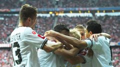 Играчите на Борусия (М) имат повод за радост - биха суперфаворита за титлата в Германия Байерн на собствения му стадион