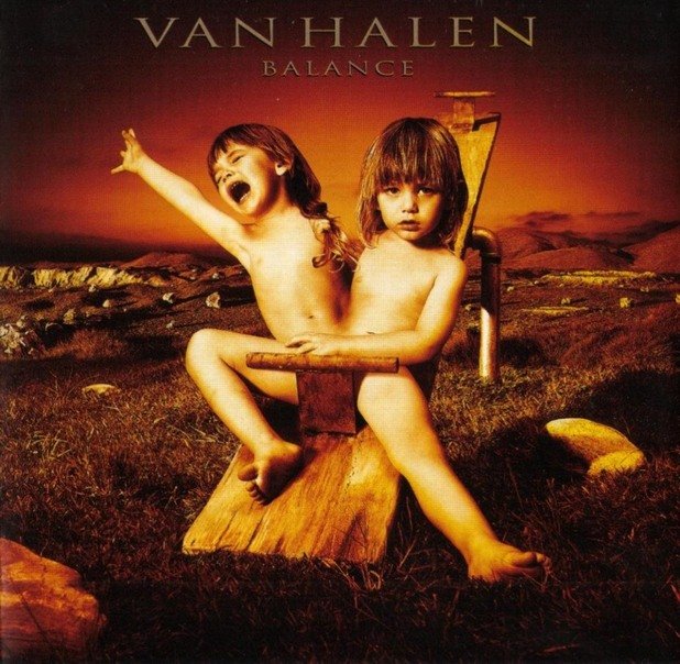 Албумът на Van Halen, Balance (1995)

Обложката на албума показва слети телата на близнаци, което е притеснително. Такава вероятно е била и целта на групата. Заради внесения смут обаче албумът се предлага и с алтернативна обложка, в която едното дете е "премахнато". 
