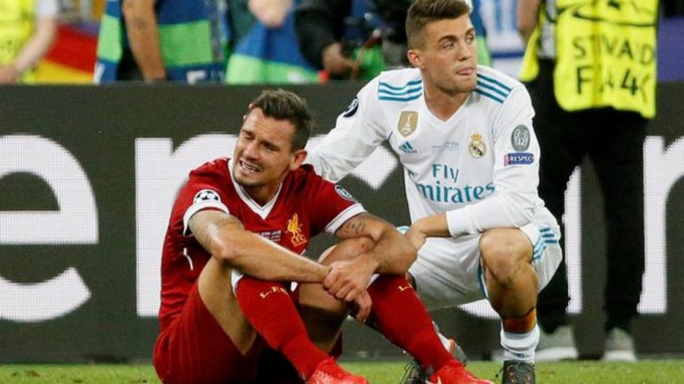 Ковачич и Ловрен след финала на Шампионската лига в Киев през пролетта.