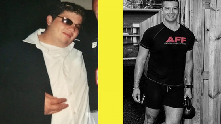 10. Антъни Флорс, 31 години, отслабва 40 килограма за 1 година. Тайната му е в малките цели. Един ден, докато се изкачвал по стълбите, Антъни се изморил страшно много, а това бил повратен момент. Още на следващия той започнал да тича във фитнес: „Издържах едва 10 минути и не исках никой да ме види.“ Това обаче не го отказва, а години по-късно дори започва да участва в състезания.