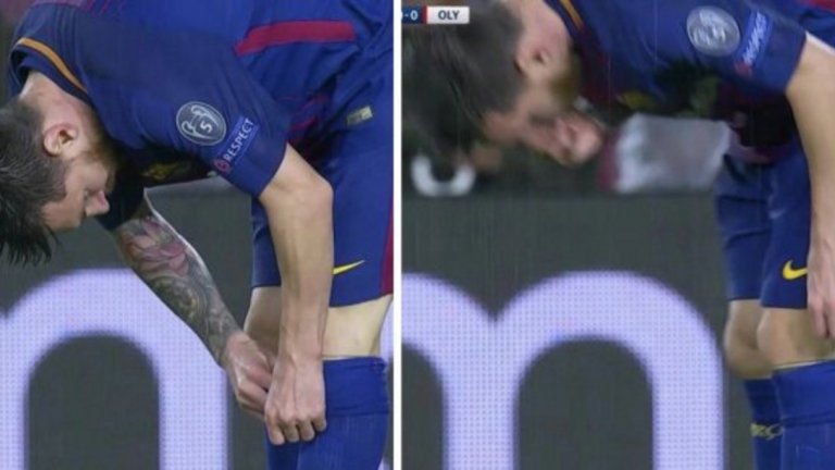 Лионел Меси взриви социалните мрежи със синьото хапче от чорапите.