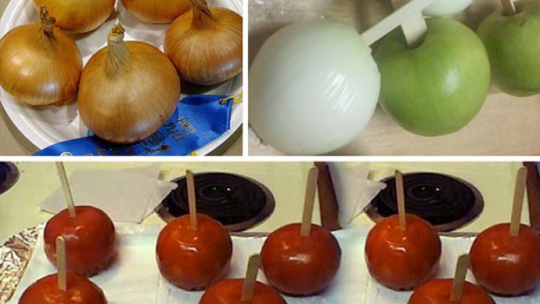 Мимикрия на лук и чесън като плодове. Особено подходящо за хора, които ги избягват
