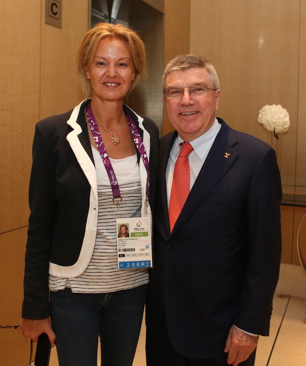Стефка Костадинова с президента на МОК Томас Бах