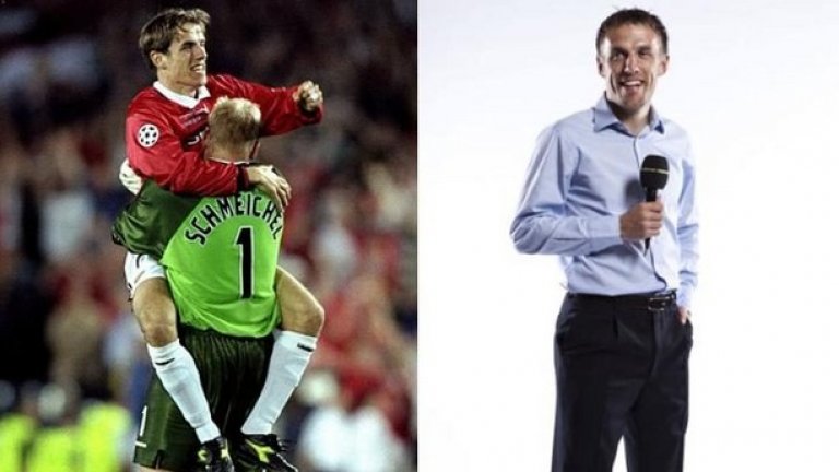 Фил Невил. Прекара 10 години в Юнайтед, преди да се премести в Евертън през 2005 г. Пенсионира се през 2013 г. и се завърна на "Олд Трафорд" и влезе в екипа на Дейвид Мойс. През юли 2015 г. се присъедини към щаба на Валенсия, а няколко месеца по-късно при него се премести и брат му Гари.