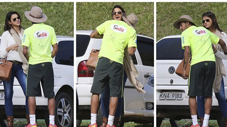 Бруна и Неймар още преди раздялата им през 2014 г.