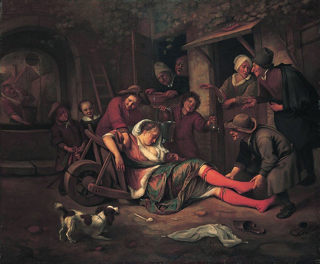 The_wine_is_a_mocker_1663-1664_Jan_Steen