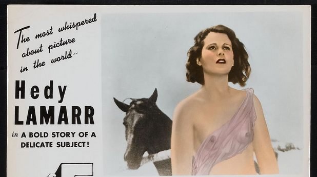 Плакат за филма "Екстаз", в който Ламар (тогава Кислер) изиграва скандална сексуална сцена