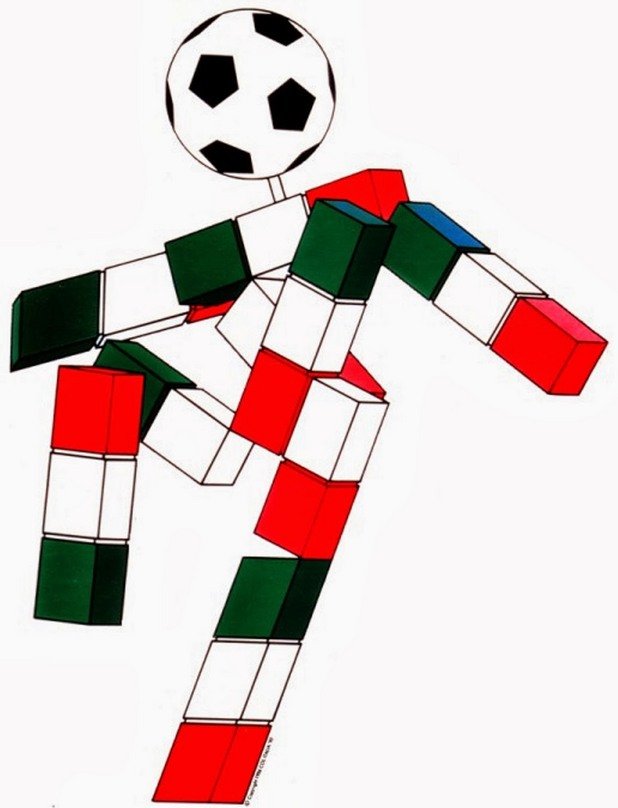 1990 г. - С тяло, подобно на Змията на Рубик, в цветовете на Италия и с име, което означава "здравей" и "довиждане", Чао бе определено най-странният талисман до този момент.
