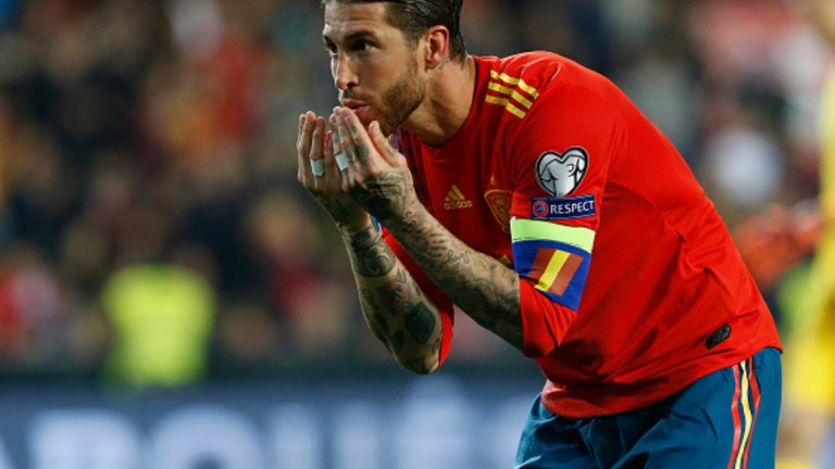 Серхио Рамос донесе първите три точки за Испания в евроквалификациите