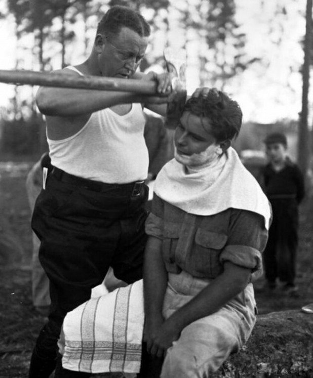 Истинските мъже се бръснат с брадва, 1940 година