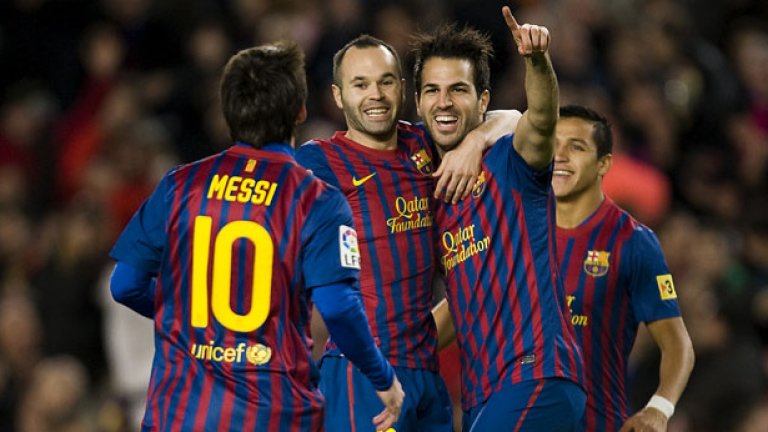Сеск Фабрегас отбеляза два гола за Барселона срещу Леванте