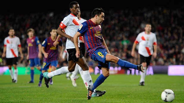 Шави Ернандес вкара едно от деветте попадения за Барселона