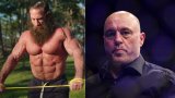 Една много американска история - инфлуенсърът Брайън Джонсън (вляво) беше задържан заради публични заплахи към Роугън (снимки: Netflix / Getty)