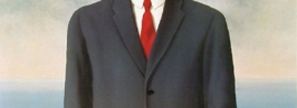 Ren? Magritte, The Son of Man, 1964, Restored by Shimon D. Yanowitz, 2009  øðä îàâøéè, áðå ùì àãí, 1964, øñèåøöéä ò"é ùîòåï éðåáéõ, 2009