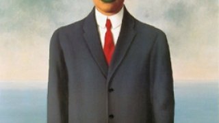 Ren? Magritte, The Son of Man, 1964, Restored by Shimon D. Yanowitz, 2009  øðä îàâøéè, áðå ùì àãí, 1964, øñèåøöéä ò"é ùîòåï éðåáéõ, 2009