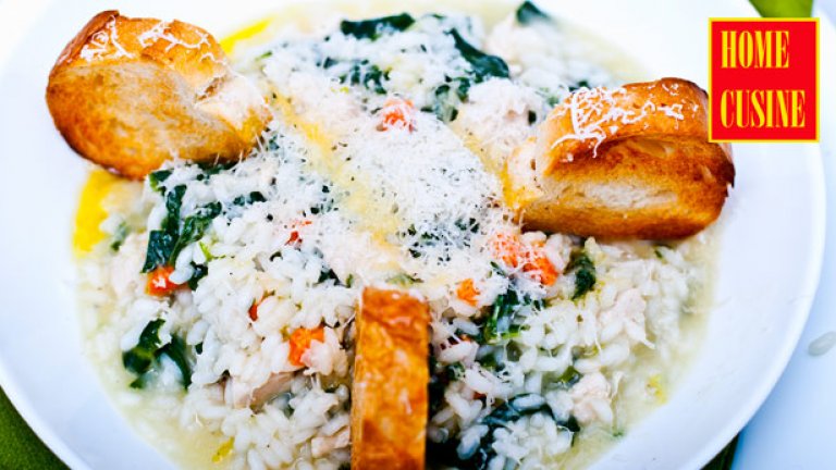 Ризото с пиле и спанак