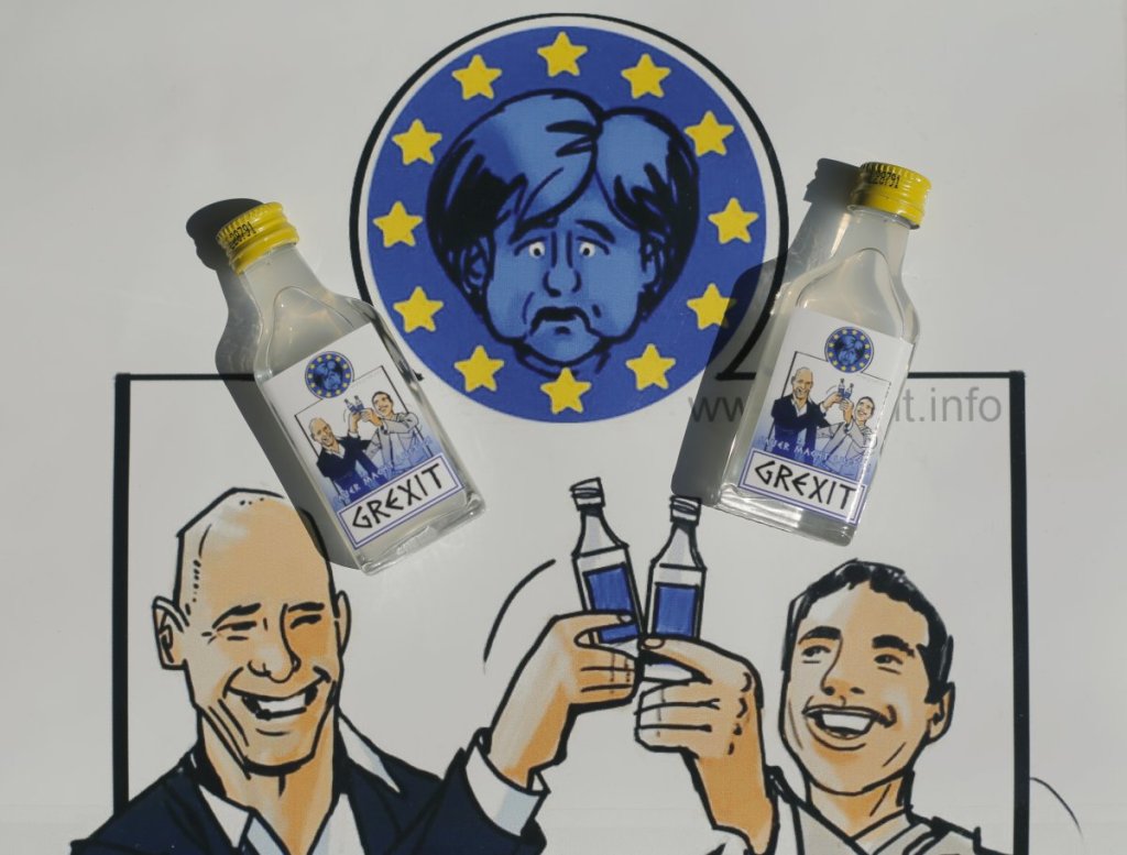 забавния етикет на водка Grexit