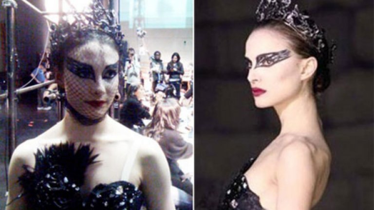 Натали Портман и нейната дубльорка в "Черния лебед" балерината Сара Лейн