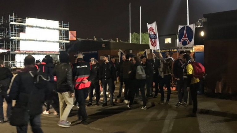 Арестуван бе само един, но стадионът в Кингсмедоу осъмна с графити и сериозни щети след набезите на парижките хулигани.