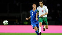Де Роси и Бербатов на световната квалификация Италия - България (2:0) през 2009 г.