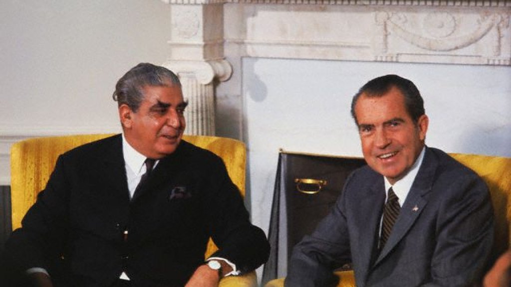 Richard Nixon Posing with Agha Yahya Khan