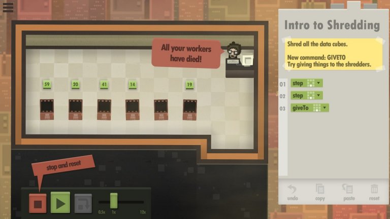 7 Billion Humans (iOS; 15 долара)
Ако работите в офиса малко преди Коледа и нещата станат интензивни преди почивката за празниците, тогава тази игра може би е точно за вас. От разработчика на Human Resource Machine идва блестящ дистопичен пъзел, в който насочвате работници в завода, за да решите всички видове пъзели на производствената линия. Това е по същество базов симулатор на програмиране, тъй като въвеждате различни цифрови команди, за да накарате вашите работници да изпълняват различни задачи. Портната от компютър, това не е лесна игра, насочена към кежуъл мобилния пазар. Но дори и когато натрупате достатъчно умения и подопечните ви работят като истински кошер трудолюбиви пчелички, винаги ще имате усмивка на лицето си, благодарение на отличителните визуални ефекти на играта и невероятния й чар.