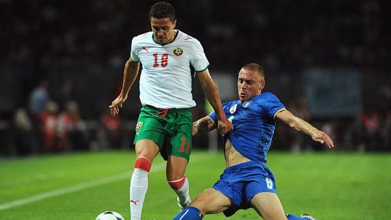 Димитър Рангелов игра и в последния мач на България с Италия в квалификациите за Мондиал 2010, завършил 2:0 за "адзурите" в Торино