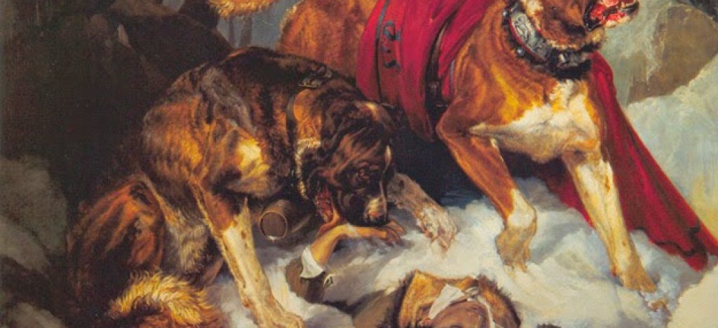 Edwin_Landseer_-_Alpine_Mastiffs_Reanimating_a_Distressed_Traveler